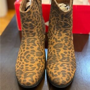 Belk Leopard Nubuck Ankle Boots